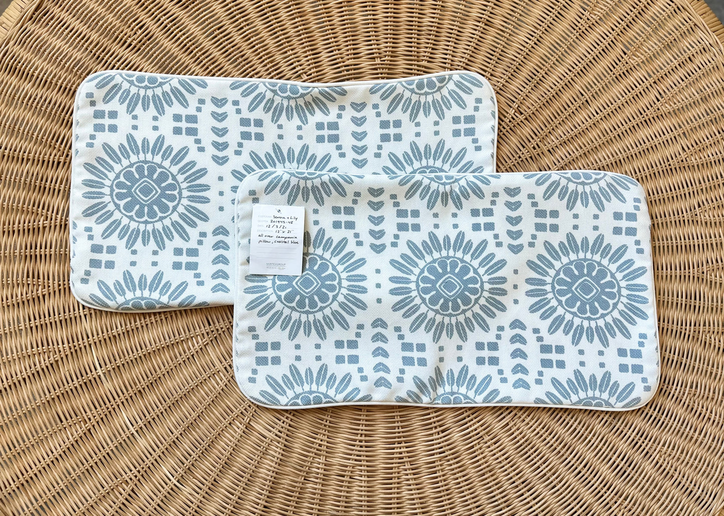 Campania Pillow Cover (12”x21”)-Coastal Blue