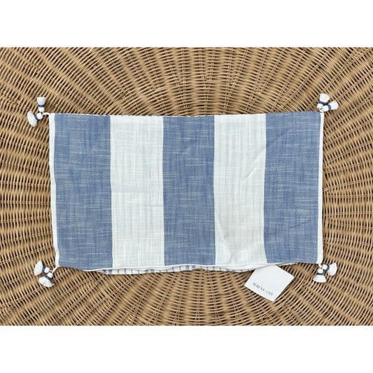 Bay Stripe Outdoor Pillow Cover (12”x21”)-French Blue - The Home Decor Outlet