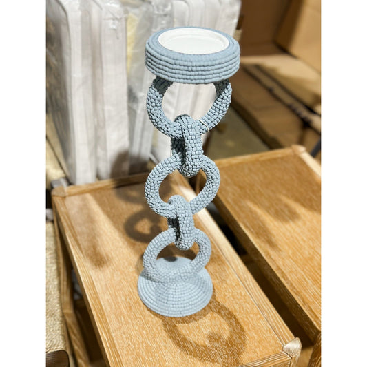 Del Sur Candleholder (Large)-Coastal Blue