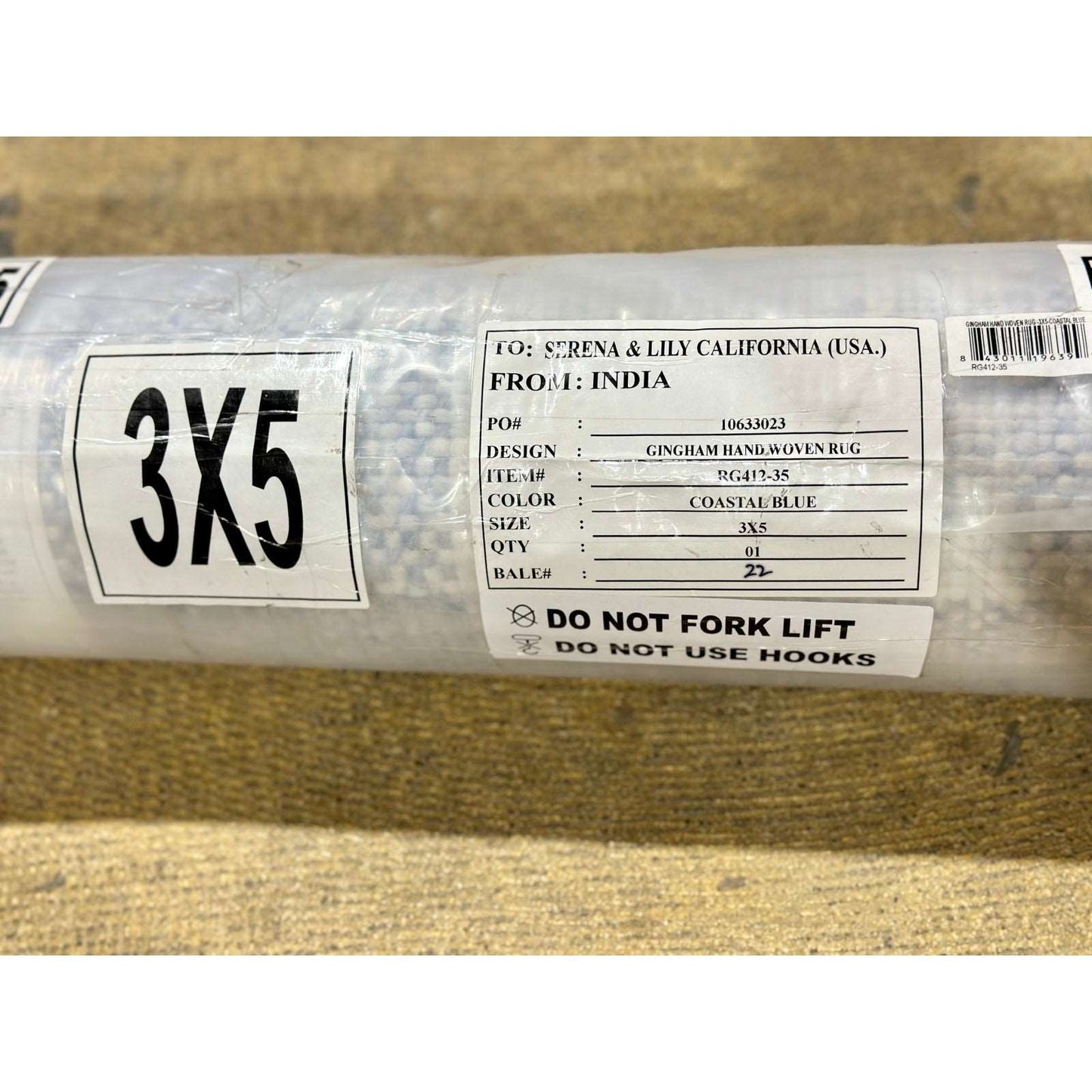 Gingham Rug (3’x5’)Coastal Blue The Home Decor Outlet