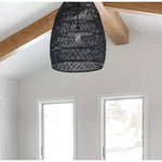 Headlands Large Rattan Bell Pendant-Black