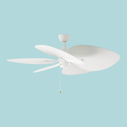 Belize Palm Outdoor Ceiling Fan-White
