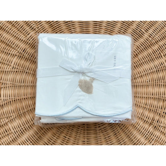 Scallop Sateen Sheet Set (Twin)-Sky - The Home Decor Outlet