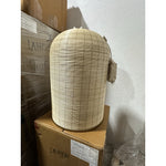 Baccara Rattan Bell Pendant-Natural/Brass Accents