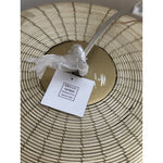 Baccara Rattan Bell Pendant-Natural/Brass Accents