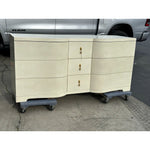 Monroe 9-Drawer Dresser-Beige/Brass Pulls