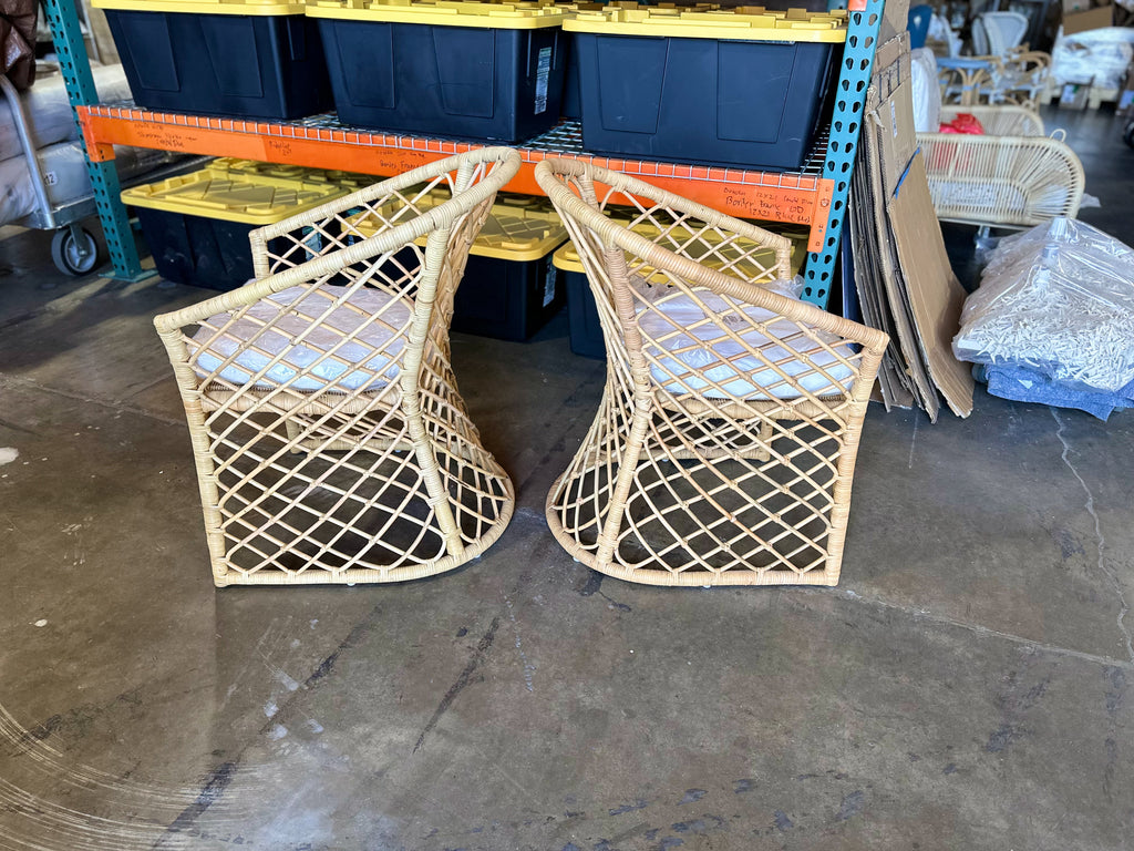 Avalon Rattan Coastal Dining Chairs (Set of 2)-Natural Brown