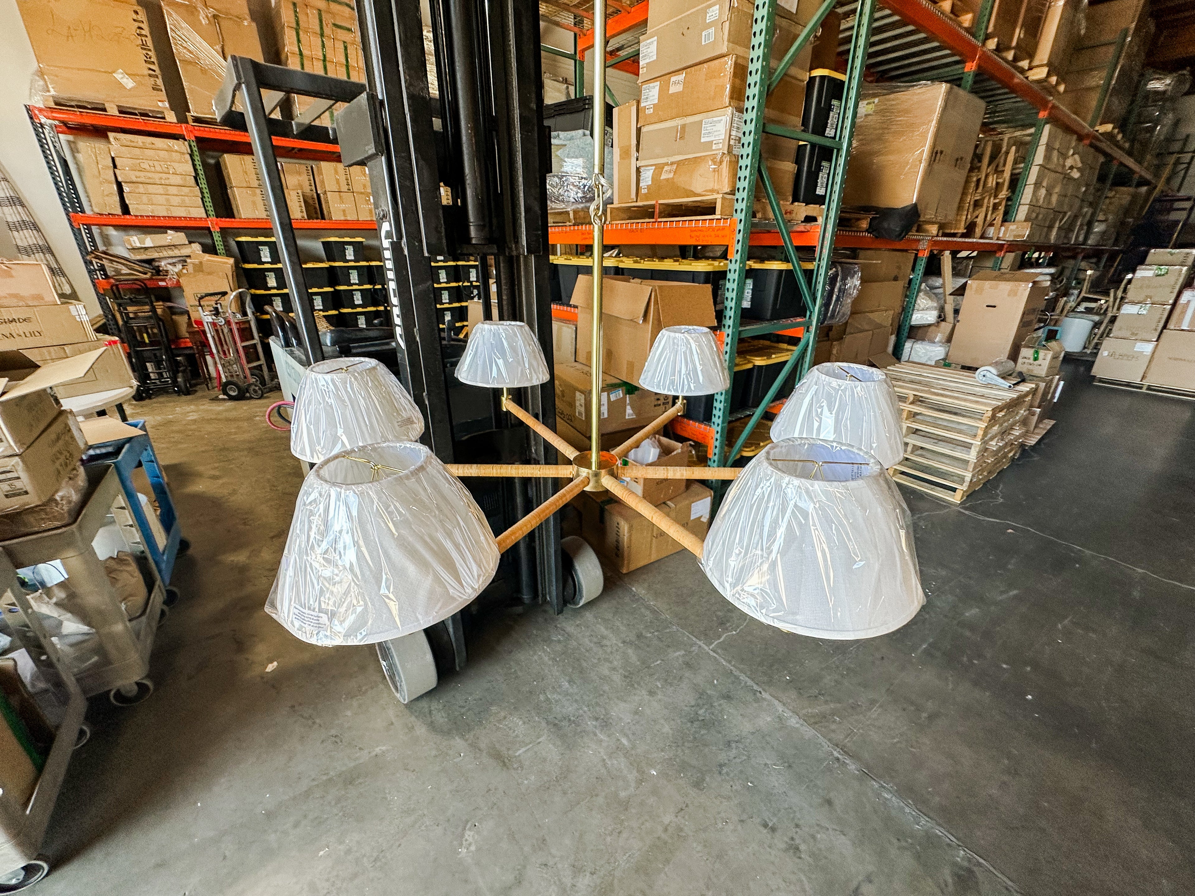 Larkspur Chandelier (Various Shade Options)-Brass Gold Base