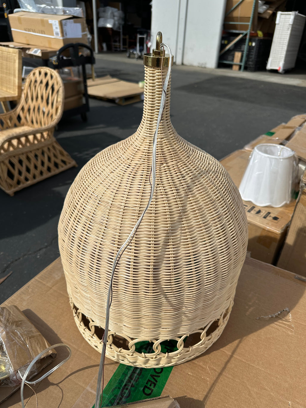 Wyecreek Rattan Bell Pendant (Small) - The Home Decor Outlet