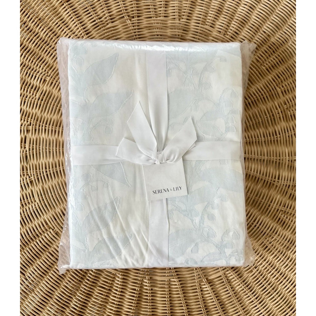 Lily of the Valley Coastal Duvet Cover (K/CK)-Sky Blue