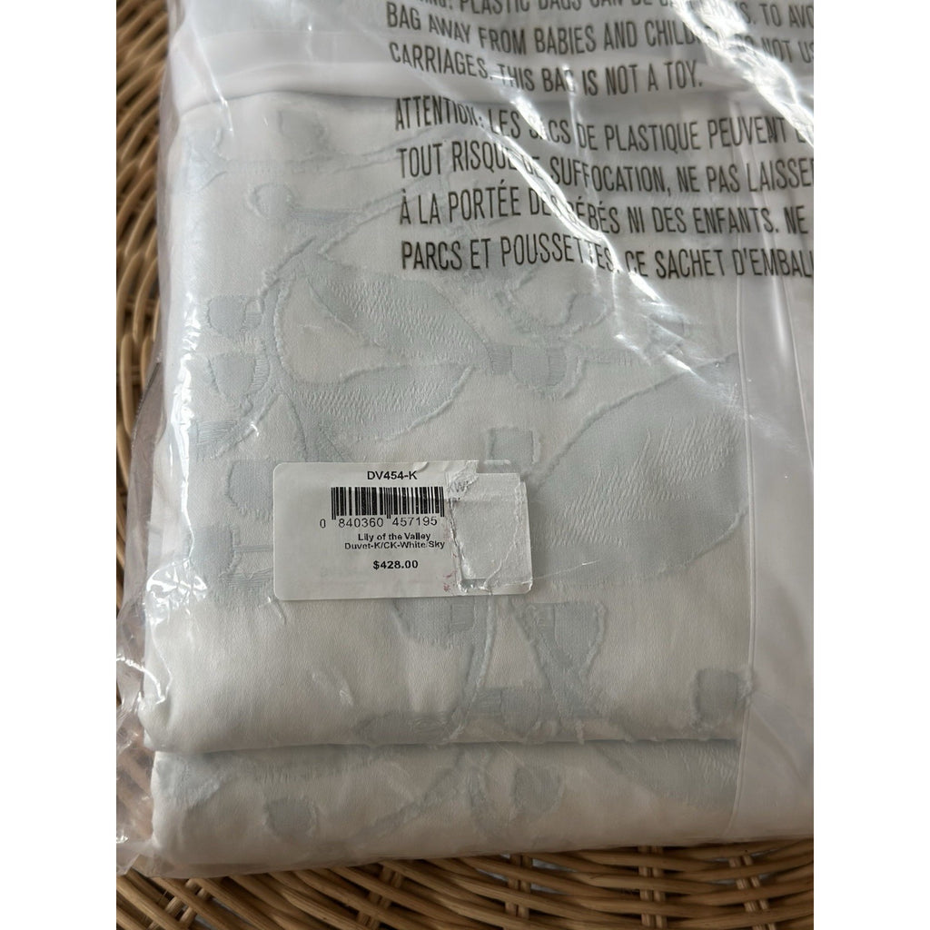 Lily of the Valley Coastal Duvet Cover (K/CK)-Sky Blue