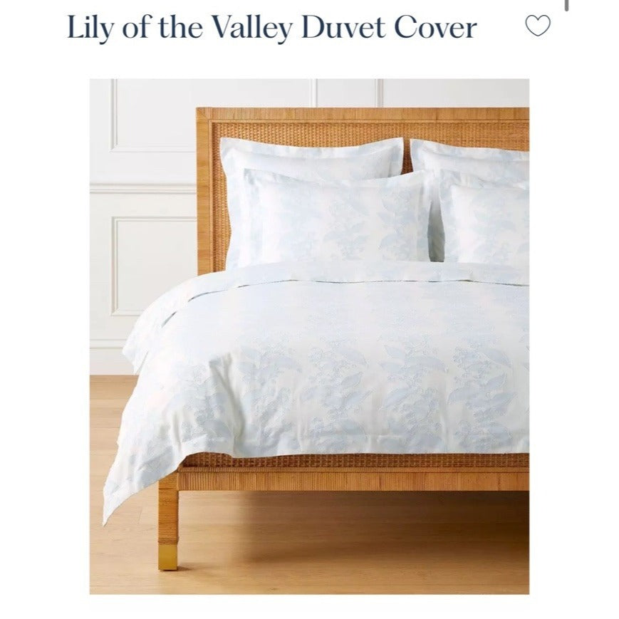 Lily of the Valley Coastal Duvet Cover (K/CK)-Sky Blue