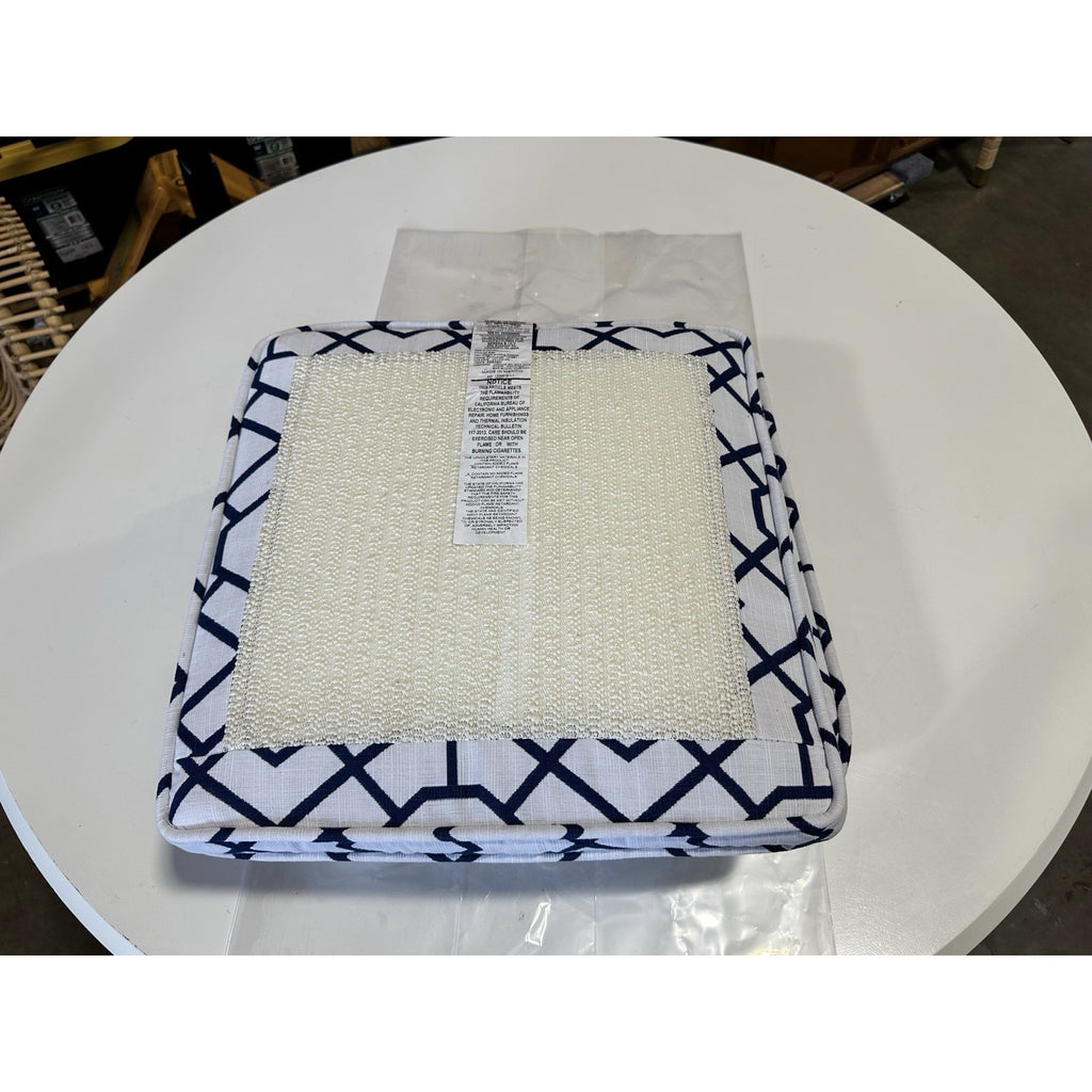 Balboa Rattan Dining/Counter CUSHIONS (Set of 3)-Trellis Navy Blue