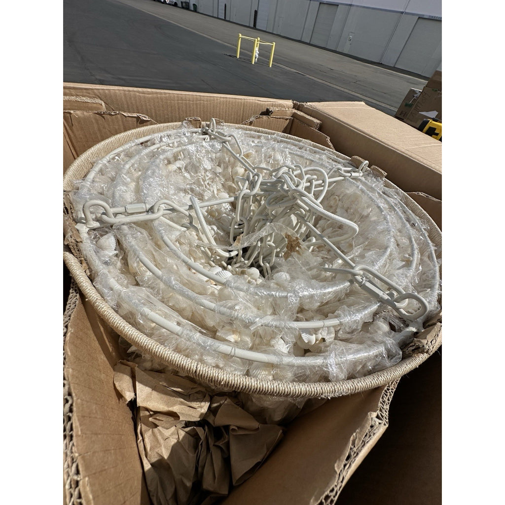 Serena & Lily Aptos Shell Chandelier (Large)-Beige/White - The Home Decor Outlet