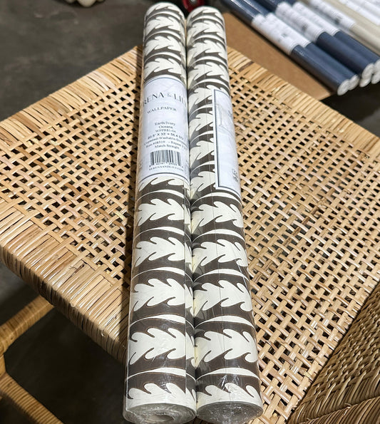 Oceana Wallpaper-Earth Brown/Ivory Beige - The Home Decor Outlet