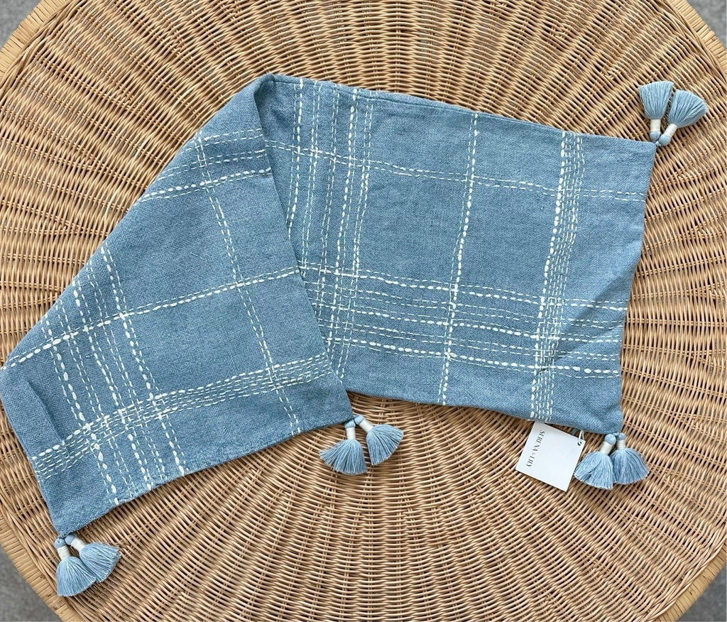 Asheville Pillow Cover  (14”x40”)-Coastal Blue