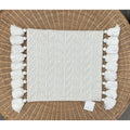West Beach Outdoor Coastal Pillow Cover (22” SQ)-White