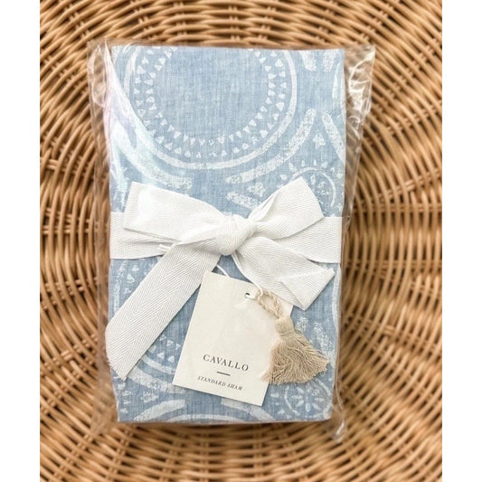 Cavallo Tile Linen Standard Pillow Sham-Blue Chambray - The Home Decor Outlet