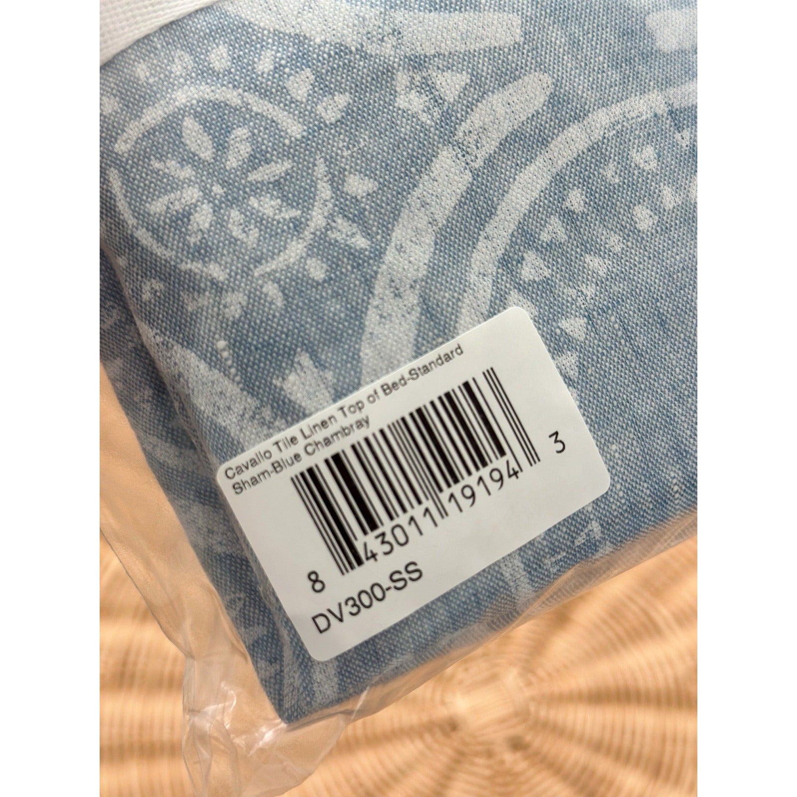 Cavallo Tile Linen Standard Pillow Sham-Blue Chambray - The Home Decor Outlet
