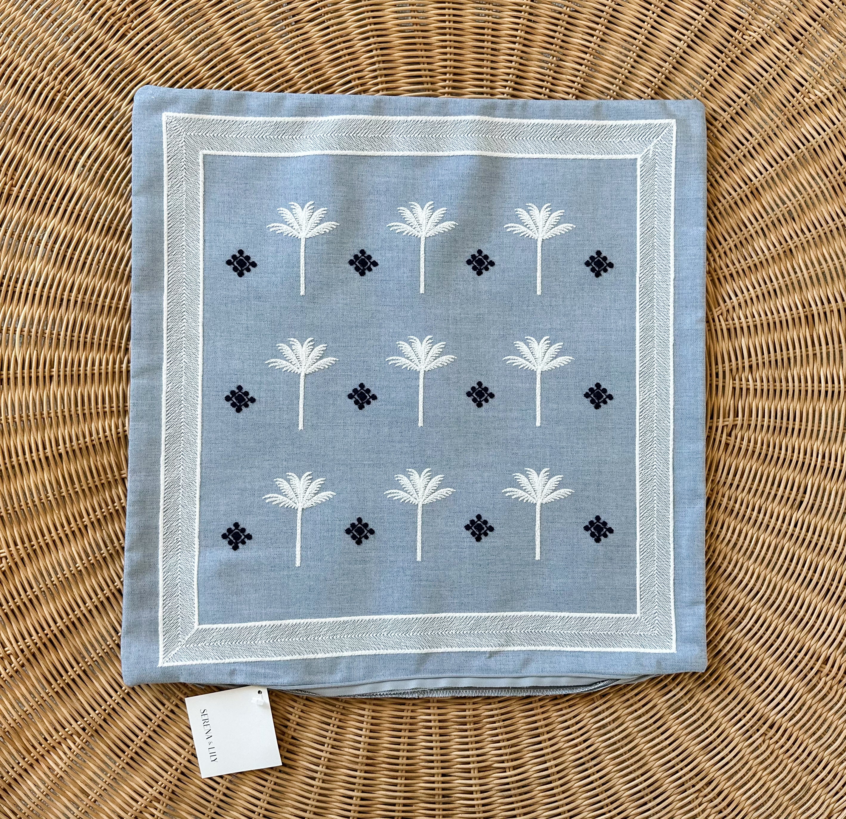 Sunbrella® Veracruz Pillow Cover (20” SQ)-Coastal Blue