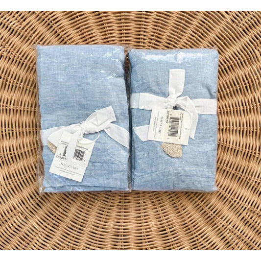 Cavallo Linen King Shams (Set of 2)-Blue Chambray