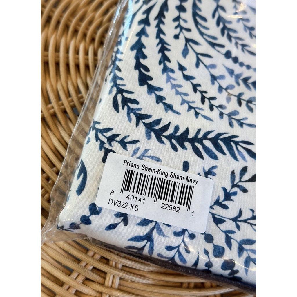 Priano Sateen King Pillow Sham-Navy Blue