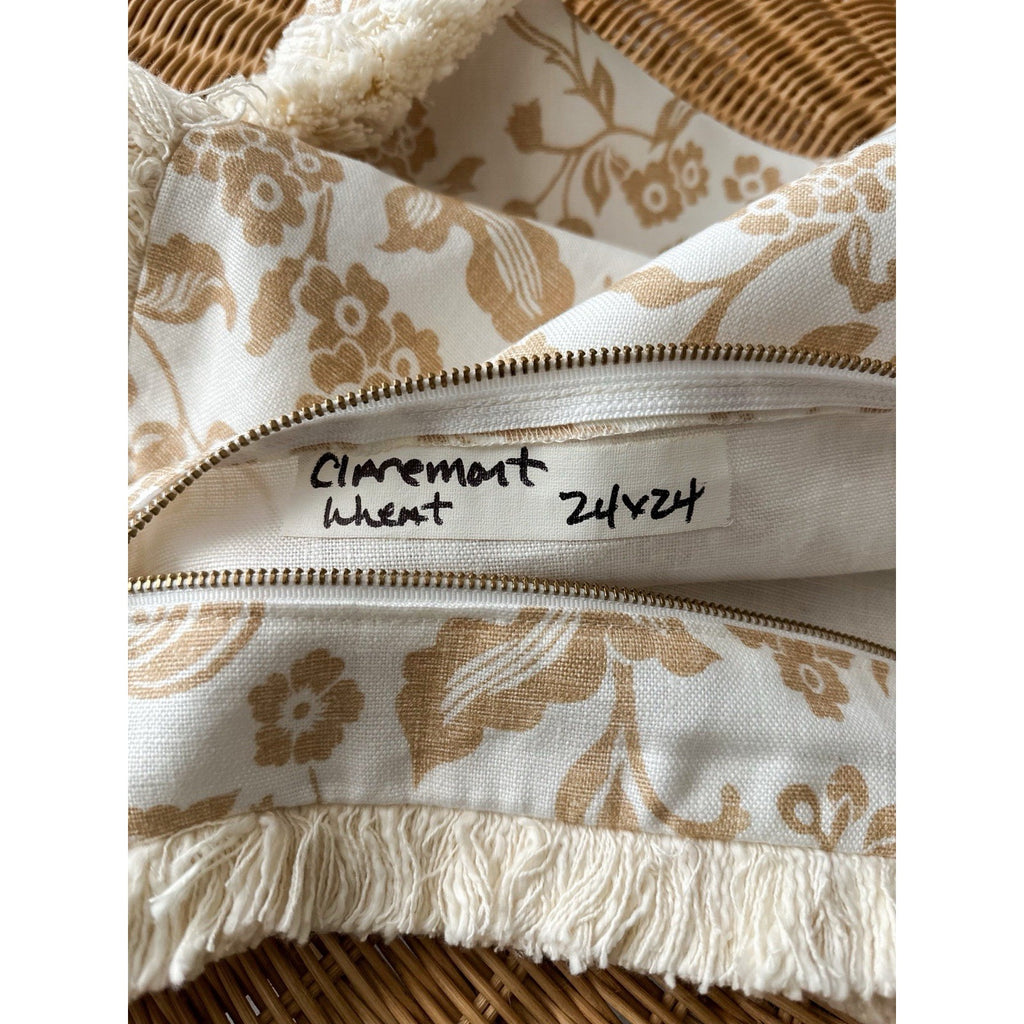 Claremont Linen Pillow Cover (SAMPLE/NO TAGS)(24”SQ)-Wheat Brown