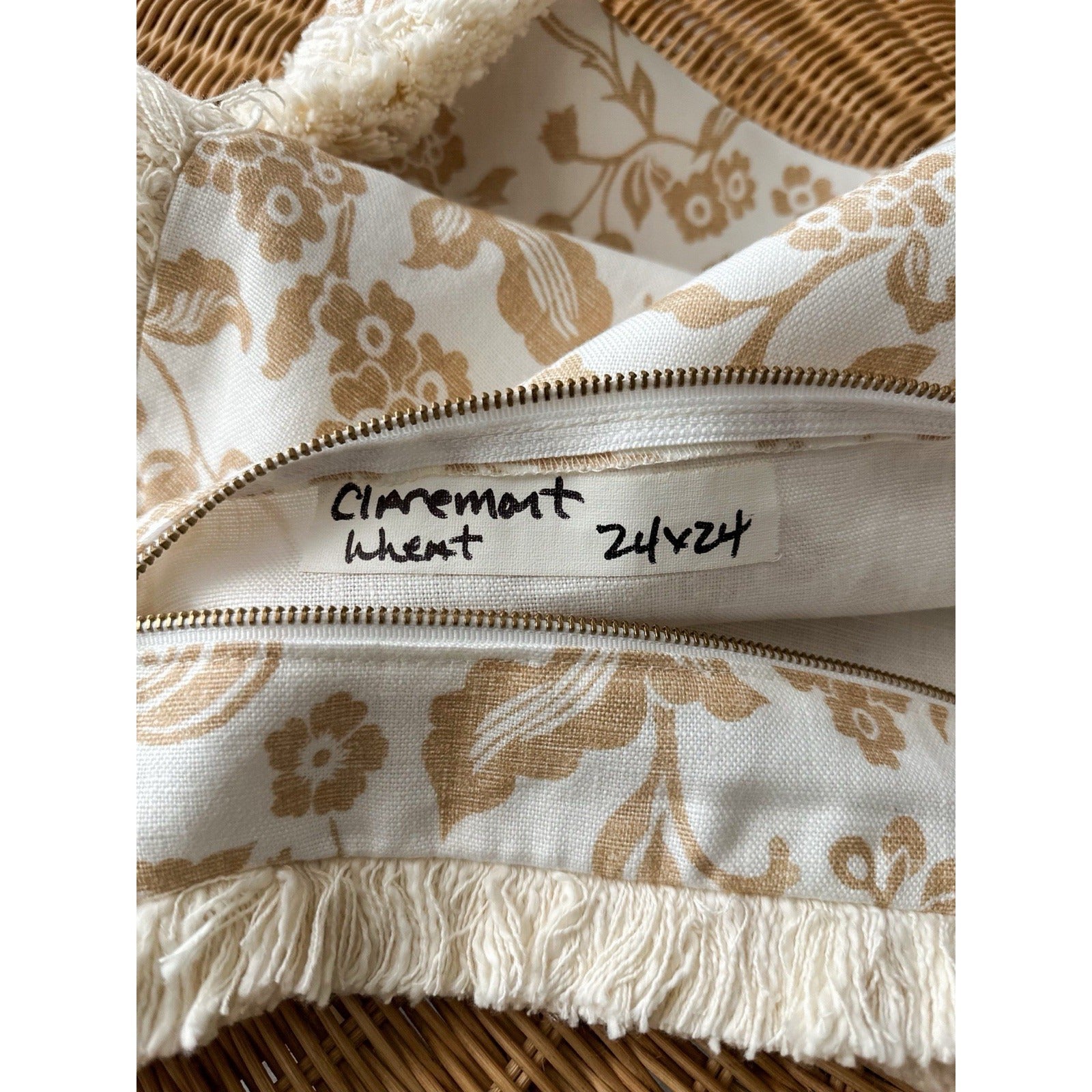 Claremont Linen Pillow Cover (SAMPLE/NO TAGS)(24”SQ)-Wheat Brown
