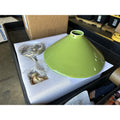 Rhode Ceramic Pendant-Green/Brass Accents