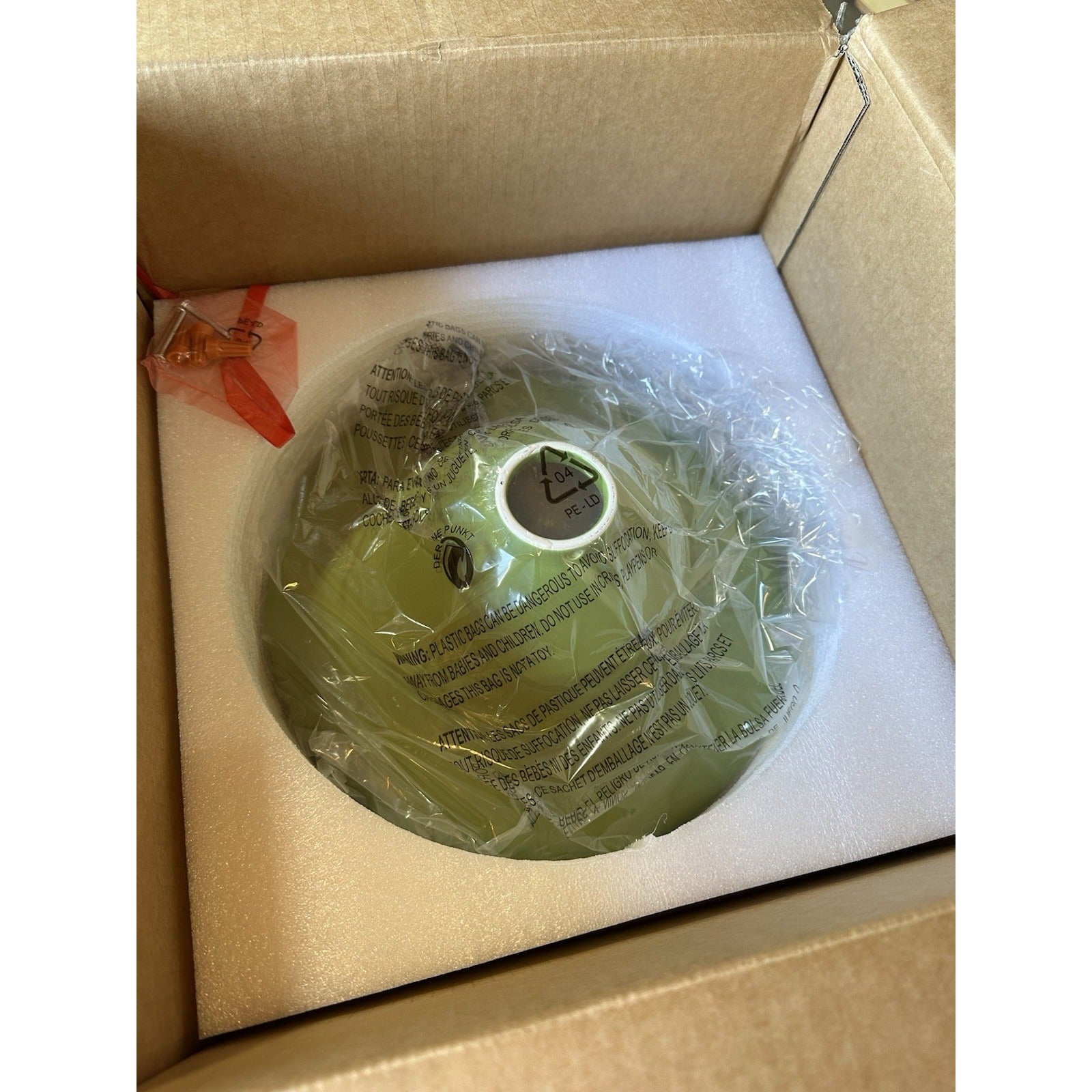 Rhode Ceramic Pendant-Green/Brass Accents