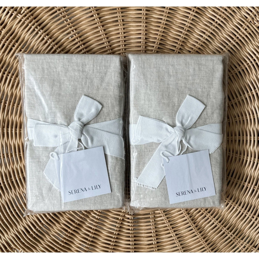 Cavallo Linen Euro Pillow Shams (Set of 2)-Flax Beige