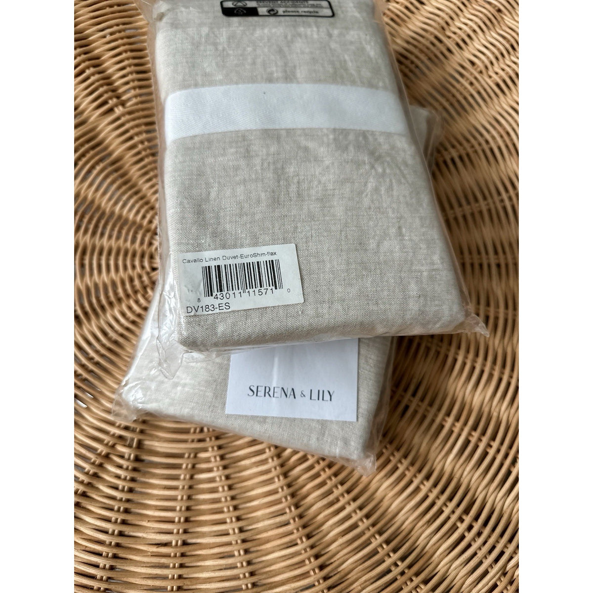 Cavallo Linen Euro Pillow Shams (Set of 2)-Flax Beige