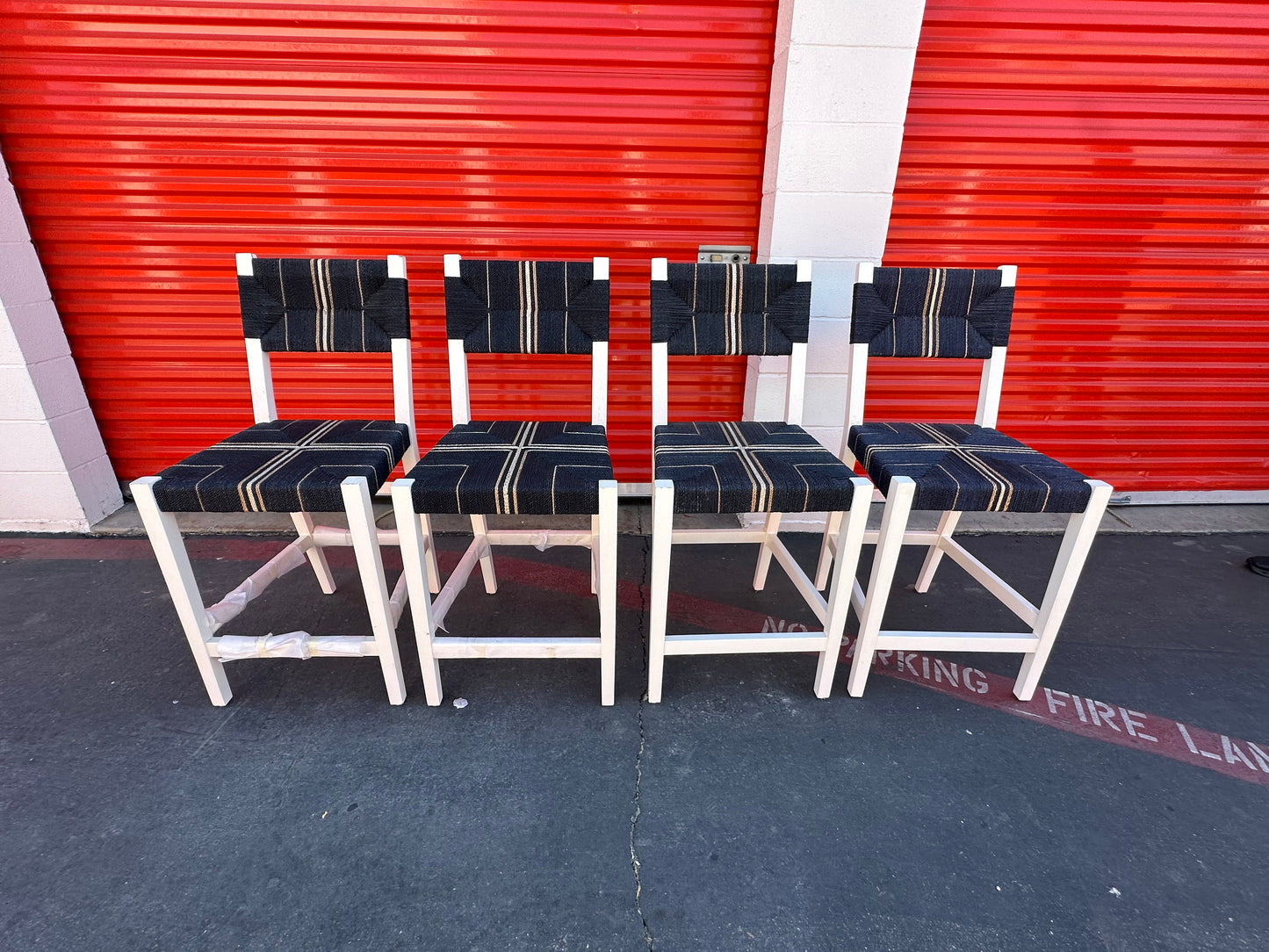 Carson Counter Stool-Navy/White