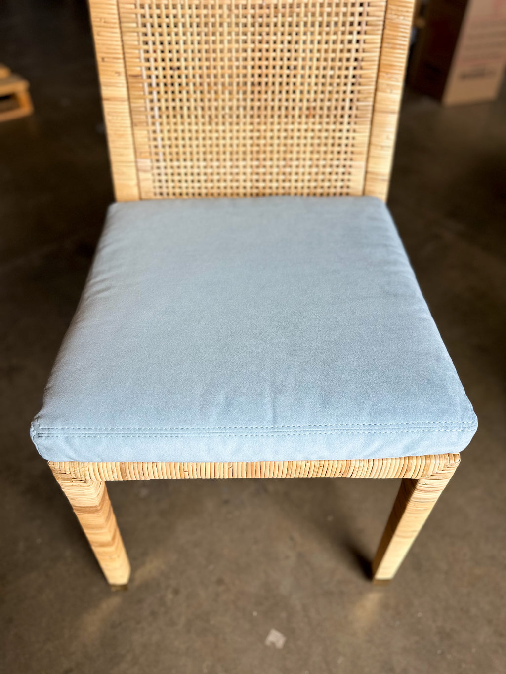 Balboa Rattan Dining/Counter CUSHION-Suede Coastal Blue