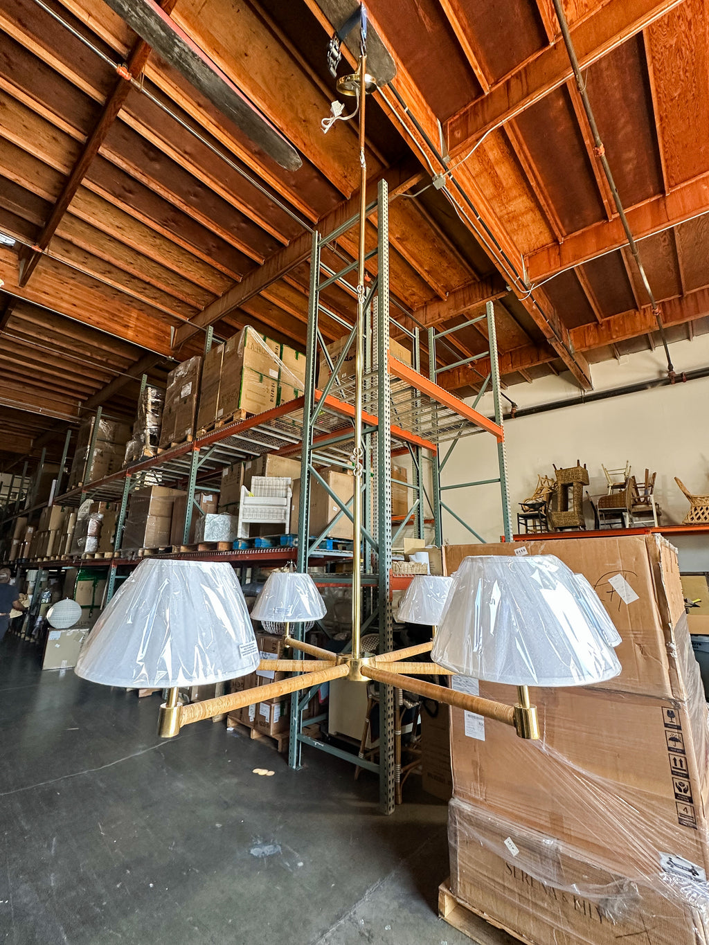 Larkspur Chandelier (Various Shade Options)-Brass Gold Base