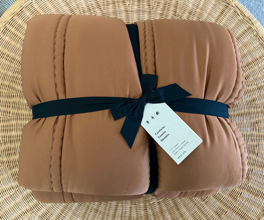 West Elm Silky TENCEL™ Plush Comforter (F/Q)-Terracotta