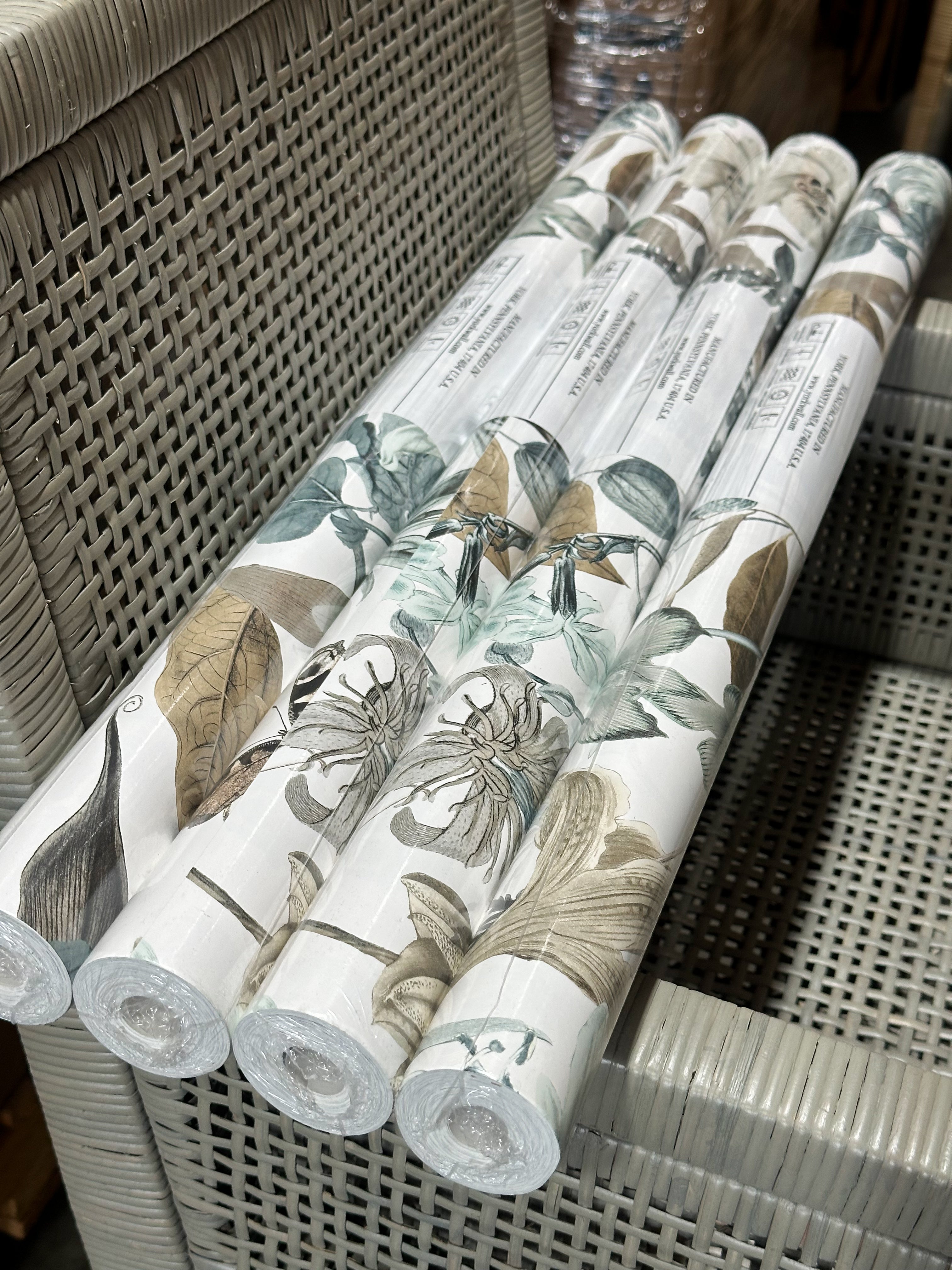 York Wallcoverings Butterfly House Wallpaper-White/Neutrals/Blue - The Home Decor Outlet