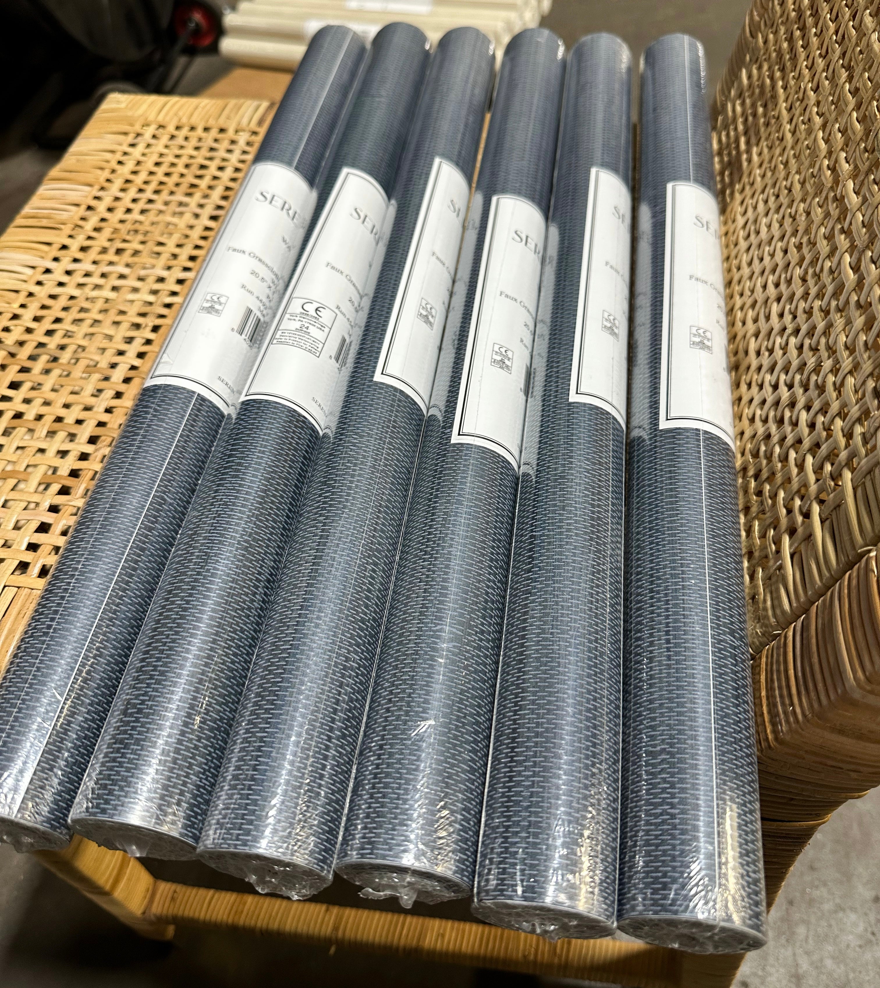 Faux Grasscloth Removable Wallpaper-Navy Blue - The Home Decor Outlet