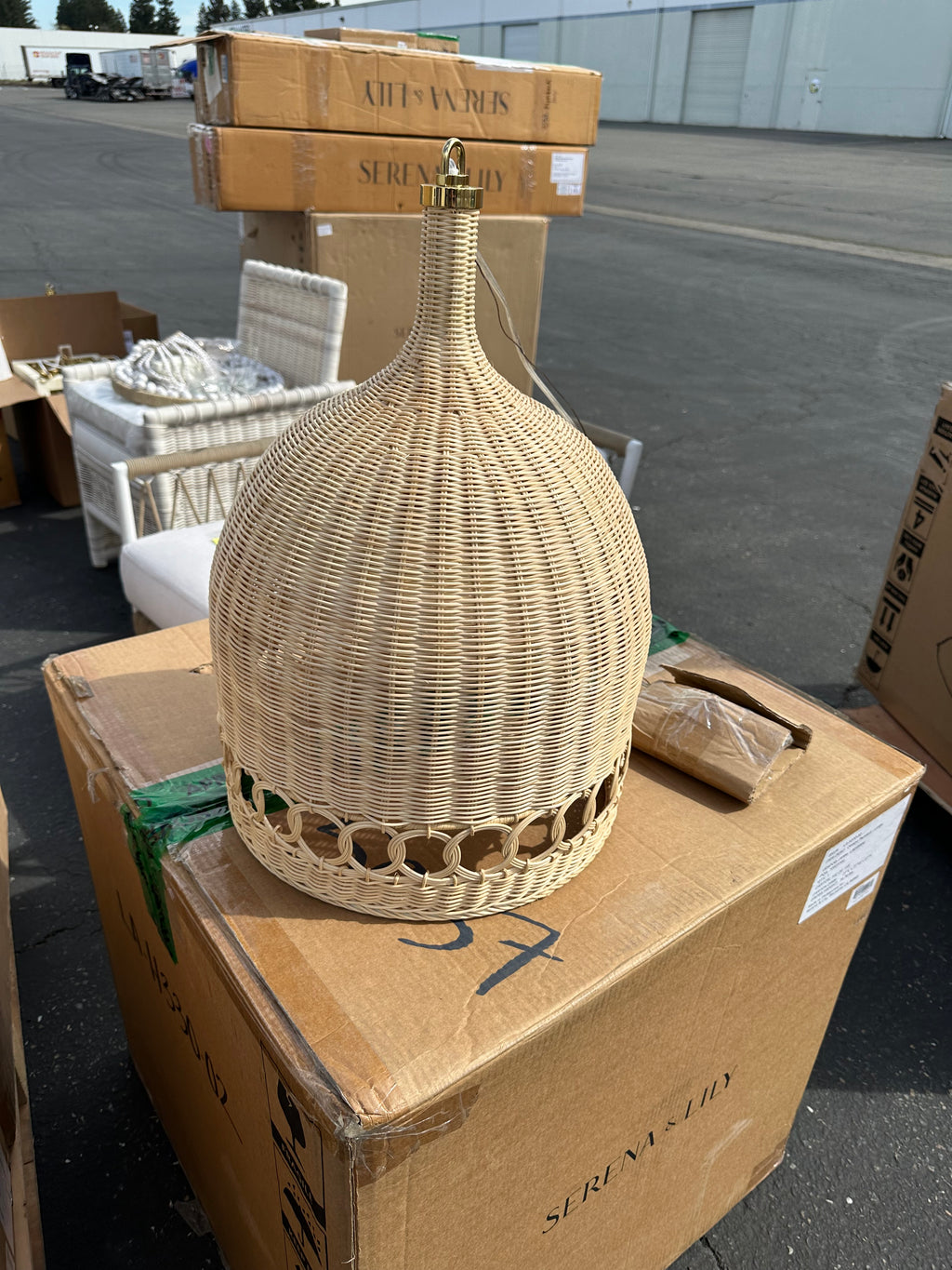 Wyecreek Rattan Bell Pendant (Small) - The Home Decor Outlet