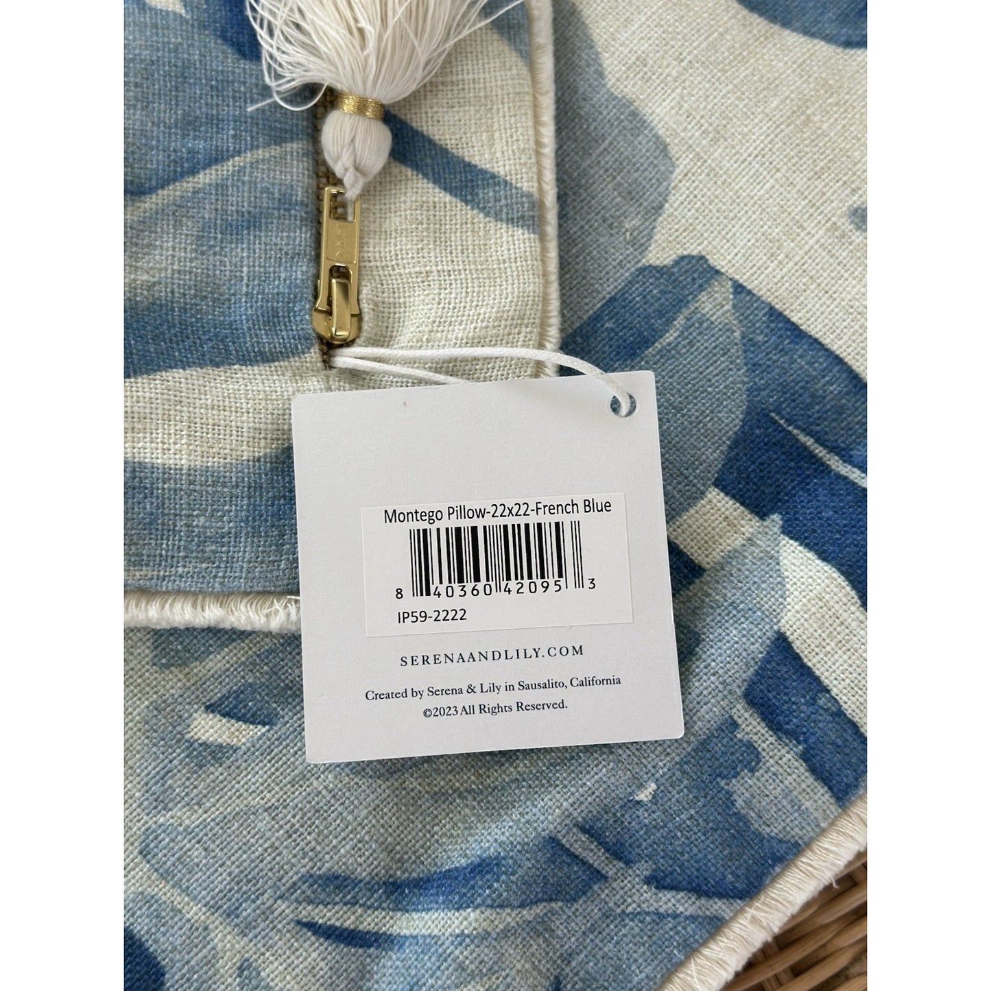 Montego Pillow Cover (22” SQ)-French Blue