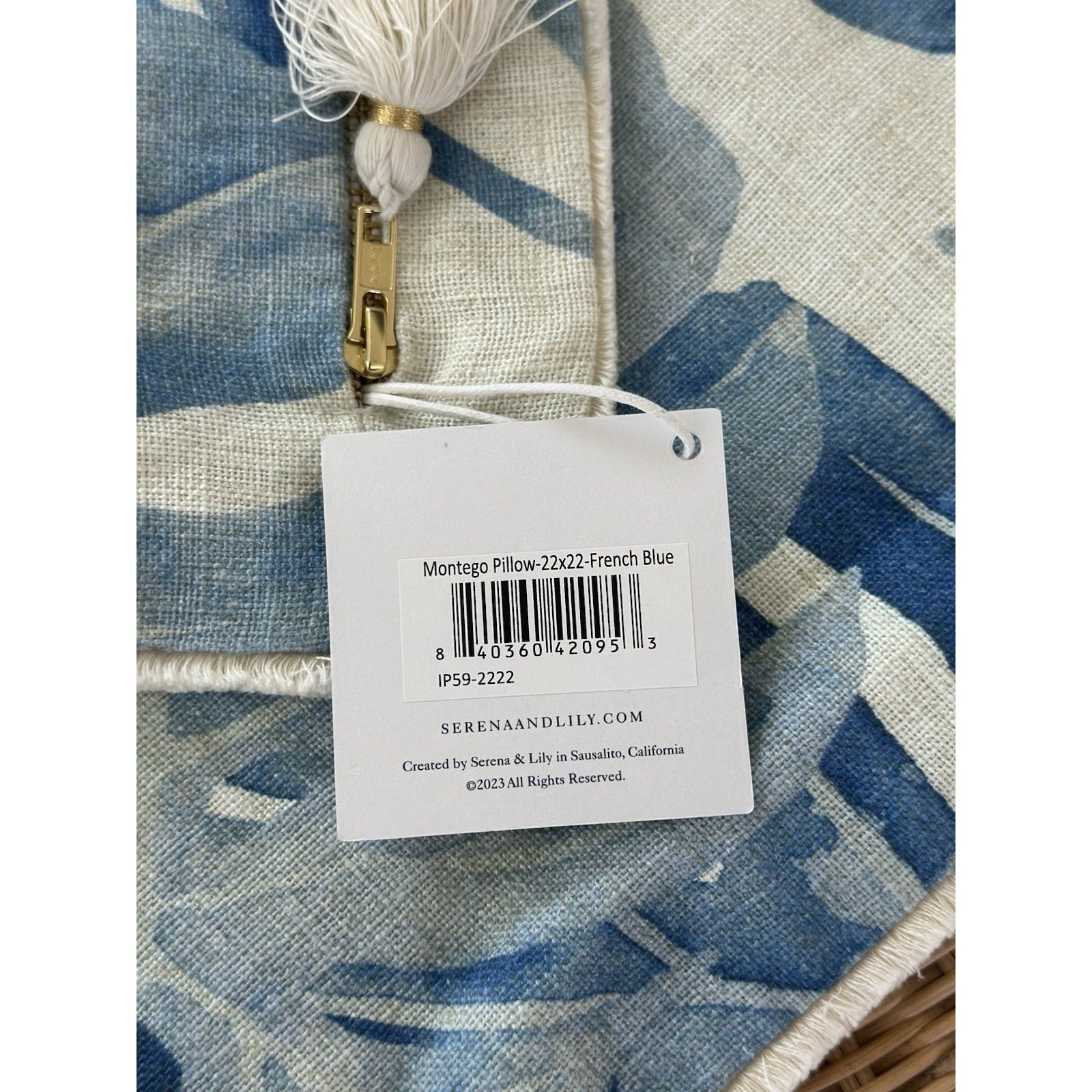 Montego Pillow Cover (22” SQ)-French Blue - The Home Decor Outlet