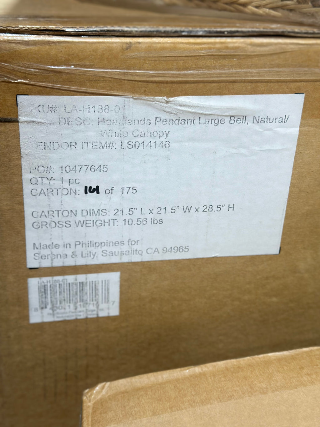 Headlands Large Bell Pendant-Natural - The Home Decor Outlet