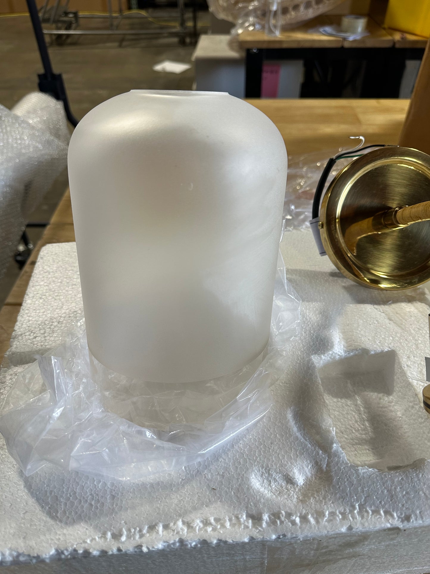 Westbrooke Single Sconce-Brass Base/Frosetd Glass Shade