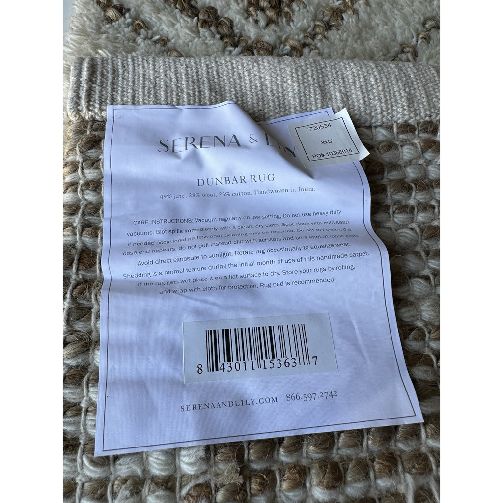 Dunbar Rug (3’x5’)-Beige/Natural Jute Brown