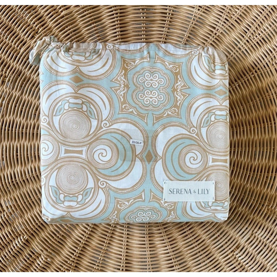NWOT Wyeth Duvet Cover (F/Q)-Beige/Blue Green