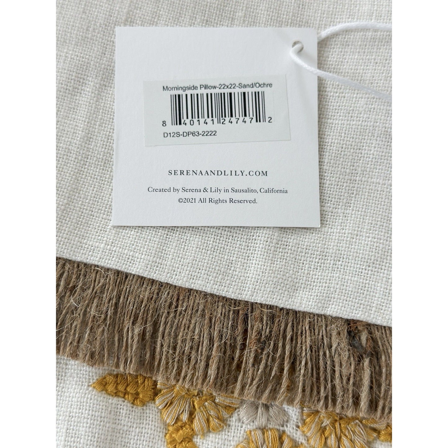 Morningside Pillow Cover (22” SQ)-Sand Beige/Ochre Yellow