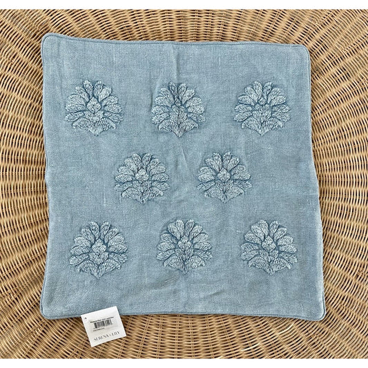 Miramonte Pillow Cover (22” SQ)-Coastal Blue - The Home Decor Outlet