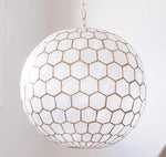 Capiz Honeycomb Medium Pendant
