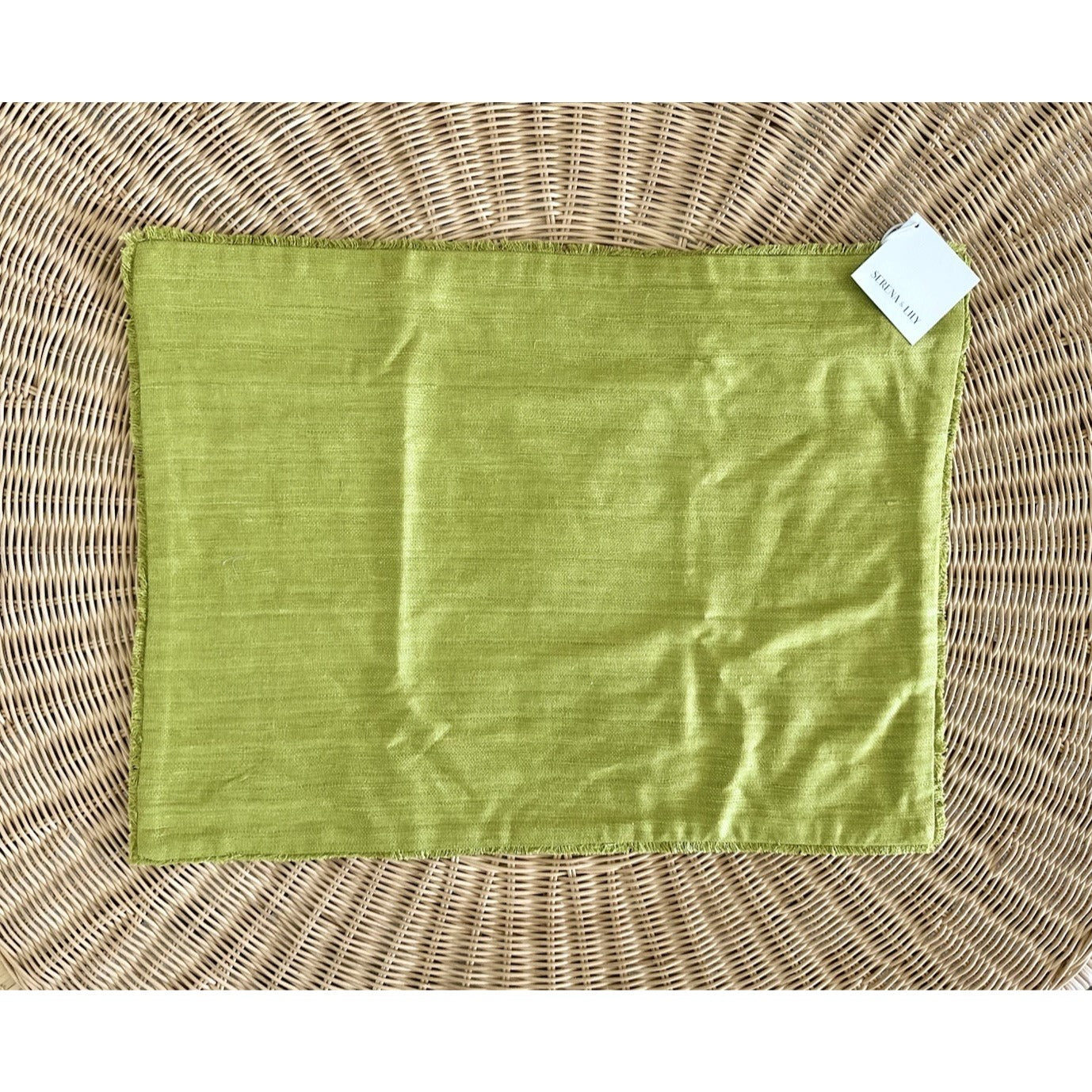 Wiltshire Raw Silk Pillow Cover (18”x24”)-Chartreuse Green