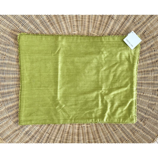 Wiltshire Raw Silk Pillow Cover (18”x24”)-Chartreuse Green